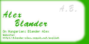 alex blander business card